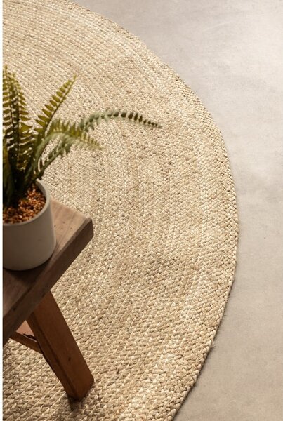 Tappeto rotondo avorio in iuta reversibile ø 140 cm Braided – Hanse Home