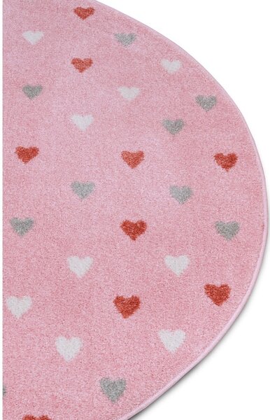 Tappeto rosa per bambini ø 100 cm Little Hearts - Hanse Home