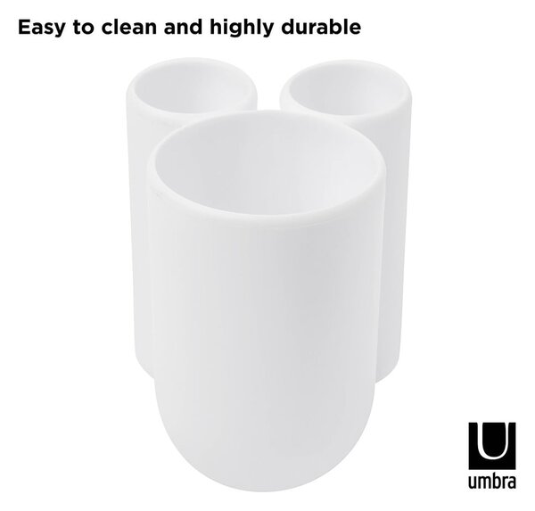 Bicchiere di plastica bianco per spazzolini da denti Touch - Umbra