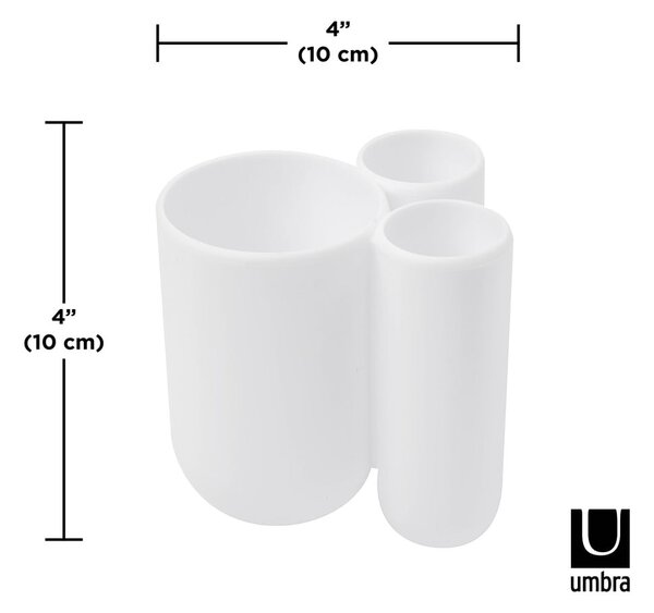 Bicchiere di plastica bianco per spazzolini da denti Touch - Umbra