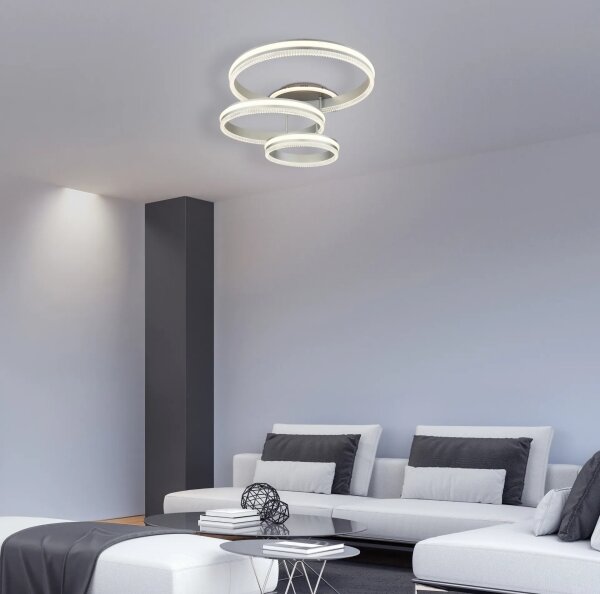 Globo 67377-72 - Plafoniera LED dimmerabile FRANCINE LED/72W/230V argento+telecomando
