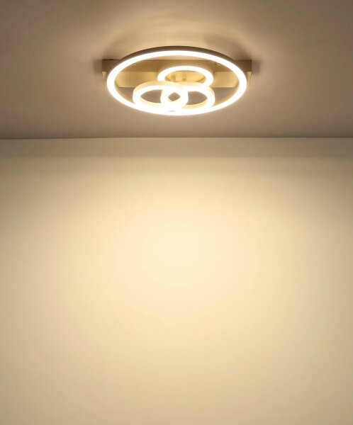 Globo 48040-40SA-LED Plafoniera da soffitto dimmerabile DARRYL I LED/40W/230V dimensioni 35 x 33 cm ottone + telecomando