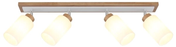 Globo 15977-4 - Faretto ROWENA 4xE27/60W/230V rovere/bianco