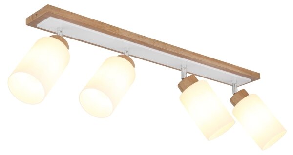 Globo 15977-4 - Faretto ROWENA 4xE27/60W/230V rovere/bianco