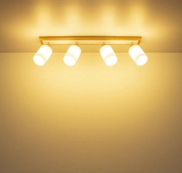 Globo 15977-4 - Faretto ROWENA 4xE27/60W/230V rovere/bianco