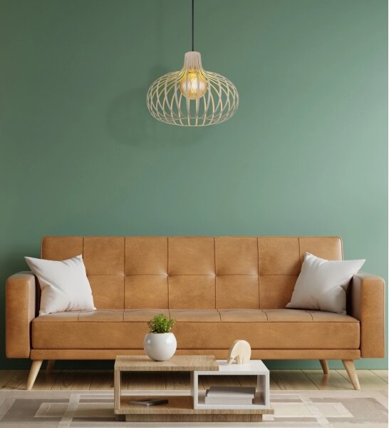 Globo 33370119 - Lampada a sospensione con cavo MATEO 1x E27/40W/230V beige