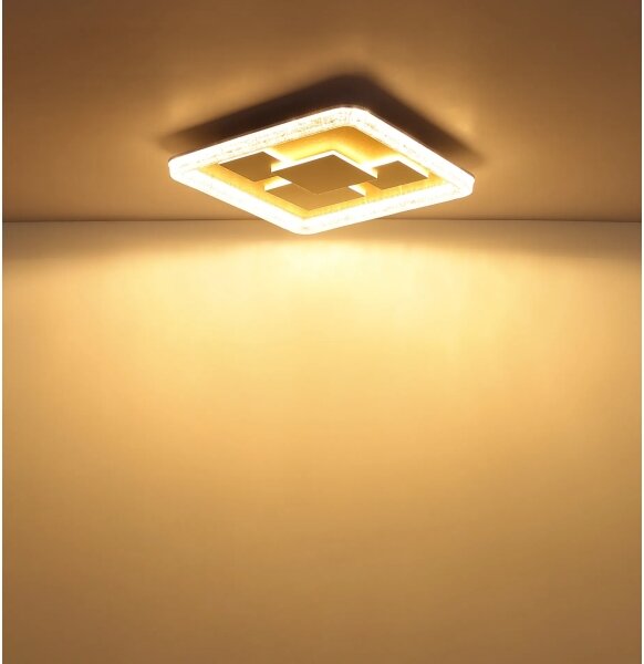 Globo 48476-40 - Plafoniera LED da soffitto LORAINE LED/40W/230V 48,8x48,8 cm dorata