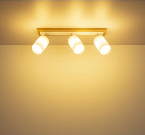 Globo 15977-3 - Faretto ROWENA 3xE27/60W/230V beige/bianco