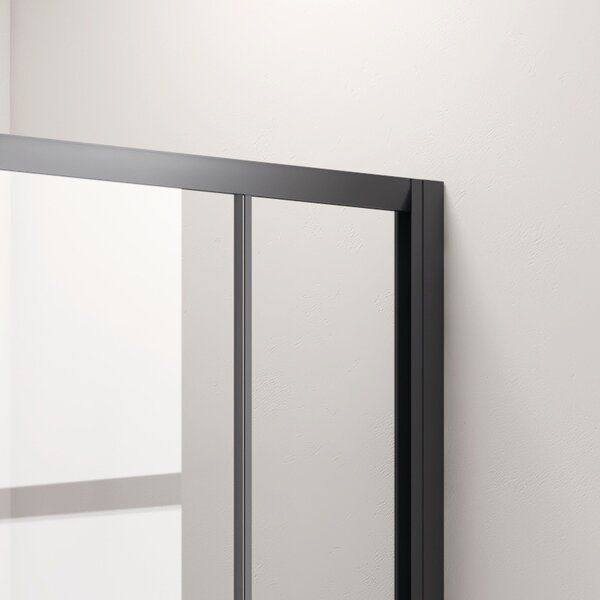 Kamalu box doccia telaio nero 70x70 angolare vetro trasparente modello kf1000b
