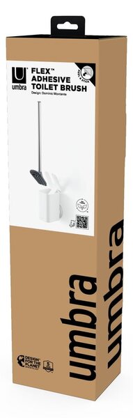 Scopino autoportante bianco in plastica riciclata Flex Adhesive - Umbra