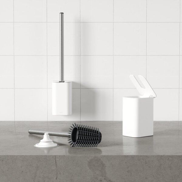 Scopino autoportante bianco in plastica riciclata Flex Adhesive - Umbra