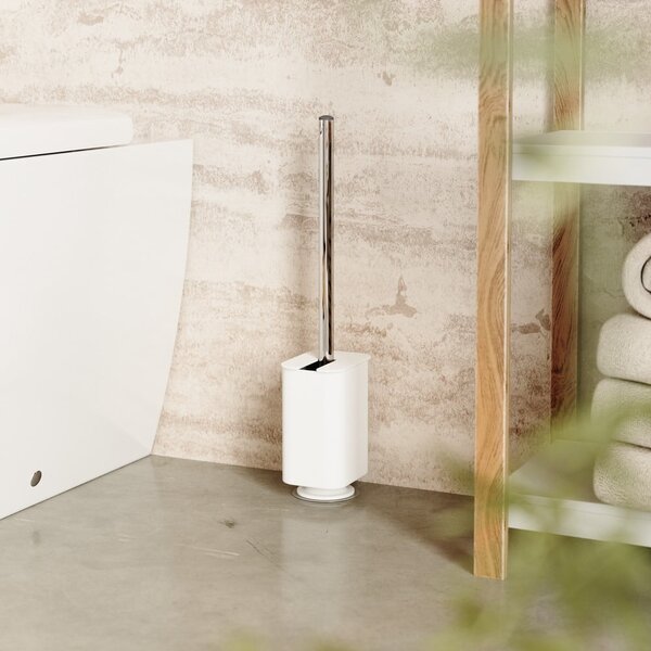Scopino autoportante bianco in plastica riciclata Flex Adhesive - Umbra