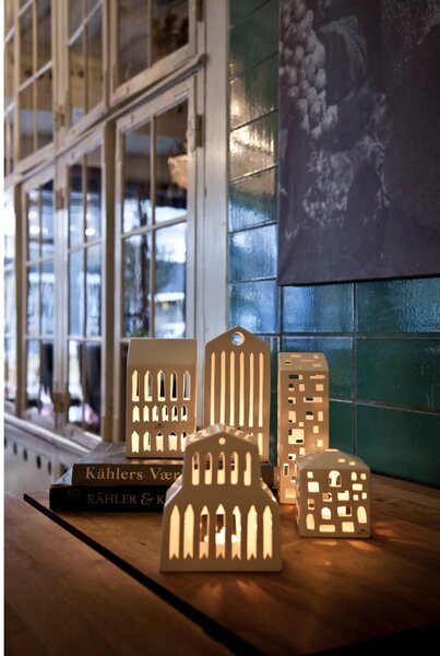 Portacandele in ceramica per tea light Urbania Lighthouse Church - Kähler Design