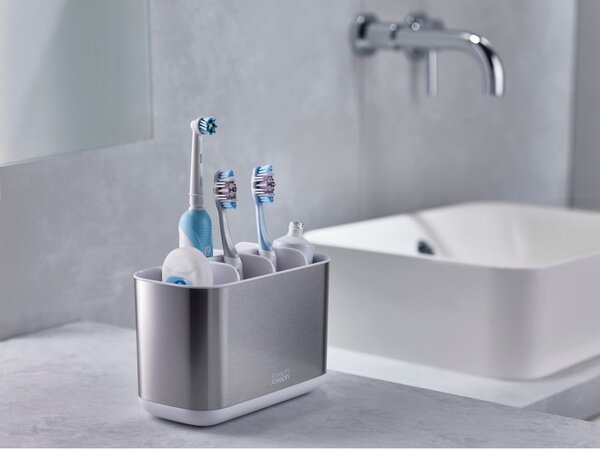 Set di accessori da bagno in acciaio inox in argento EasyStore - Joseph Joseph
