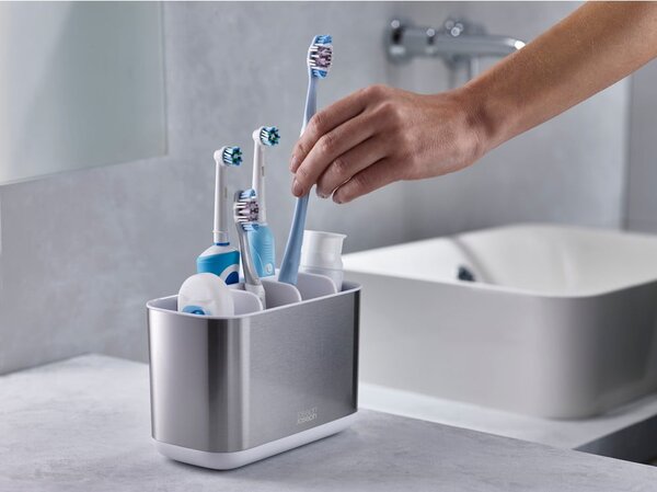 Set di accessori da bagno in acciaio inox in argento EasyStore - Joseph Joseph