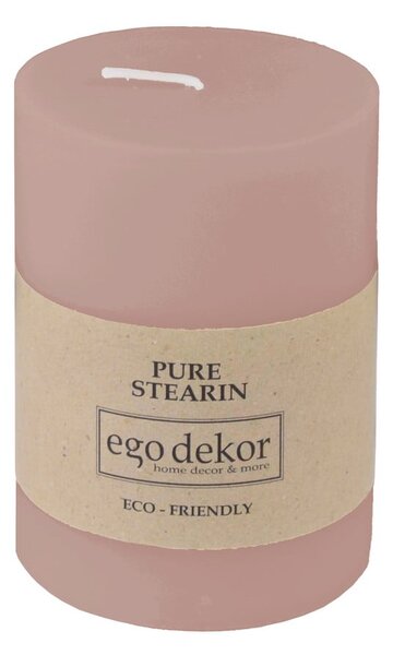 Candela Friendly rosa cipria, tempo di combustione 37 h Eco - Eco candles by Ego dekor