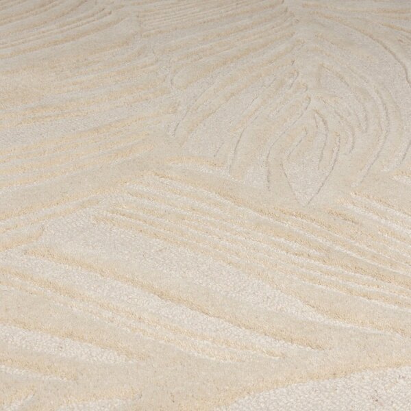 Tappeto in lana beige 120x170 cm Lino Leaf - Flair Rugs