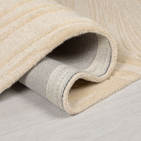 Tappeto in lana beige 120x170 cm Lino Leaf - Flair Rugs