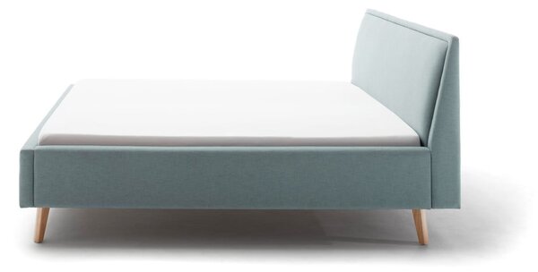 Letto matrimoniale imbottito blu/grigio con contenitore con rete inclusa 160x200 cm Frieda – Meise Möbel