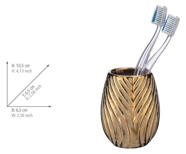 Tazza per spazzolino da denti in ceramica color oro Idro - Wenko