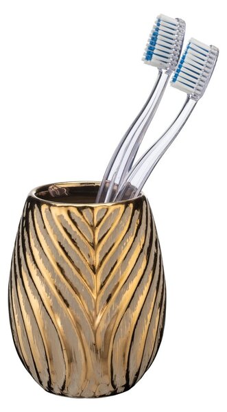 Tazza per spazzolino da denti in ceramica color oro Idro - Wenko