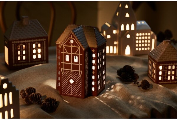 Portacandela in ceramica per lumino Gingerbread Lighthouse – Kähler Design