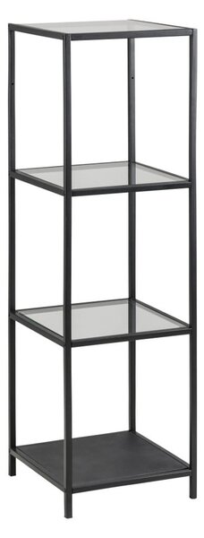 Scaffale nero in vetro 35x120 cm Seaford - Actona