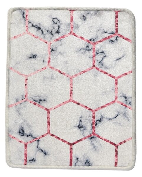 Tappetino da bagno bianco/grigio 60x40 cm Honeycomb - Foutastic