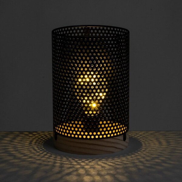 Lampada da tavolo nera con paralume in metallo (altezza 20 cm) - Casa Selección