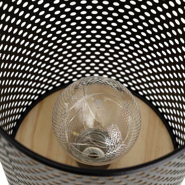 Lampada da tavolo nera con paralume in metallo (altezza 20 cm) - Casa Selección