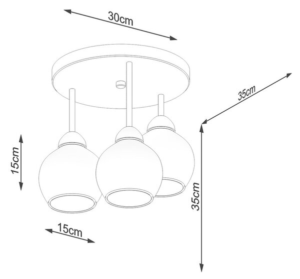 Lampada da soffitto nera ø 15 cm Grande - Sollux