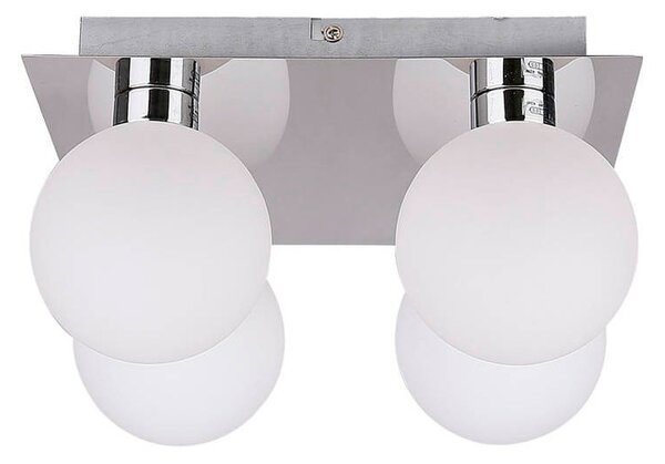 Lampada da soffitto in argento con paralume in vetro 25x25 cm Oden - Candellux Lighting