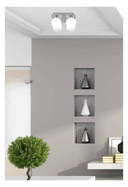 Lampada da soffitto in argento con paralume in vetro 25x25 cm Oden - Candellux Lighting