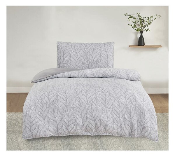 Biancheria da letto singola jacquard grigia 140x200 cm Florida - My House