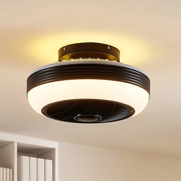 Lindby Pavel ventilatore da soffitto LED, nero