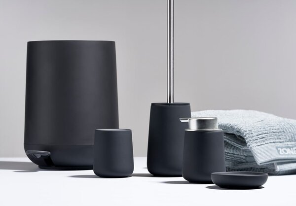 Bidone a pedale in plastica nera 5 L Nova - Zone