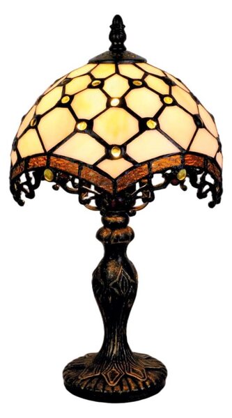 Brilagi - Lampada da tavolo Tiffany in vetro color avorio 1xE27/60W/230V