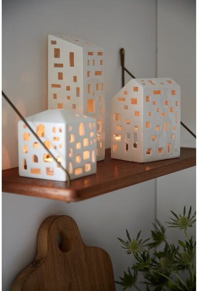 Portacandele in ceramica per tea light Urbania Lighthouse High Building - Kähler Design