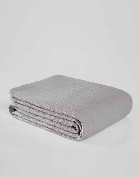 Copriletto in cotone grigio per letto matrimoniale 200x230 cm Serenity - Mijolnir