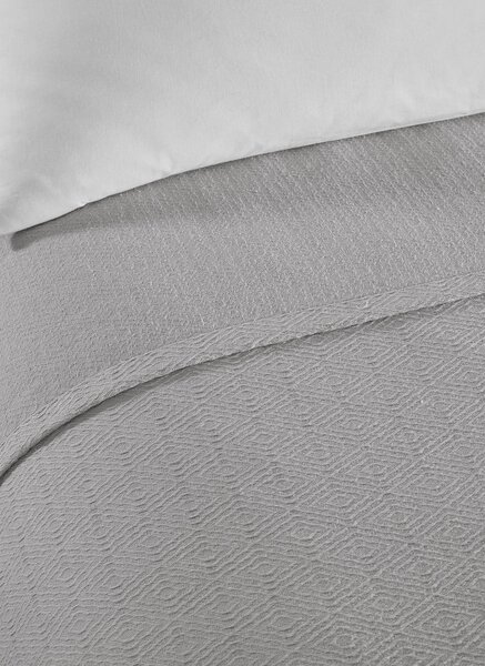 Copriletto in cotone grigio per letto matrimoniale 200x230 cm Serenity - Mijolnir