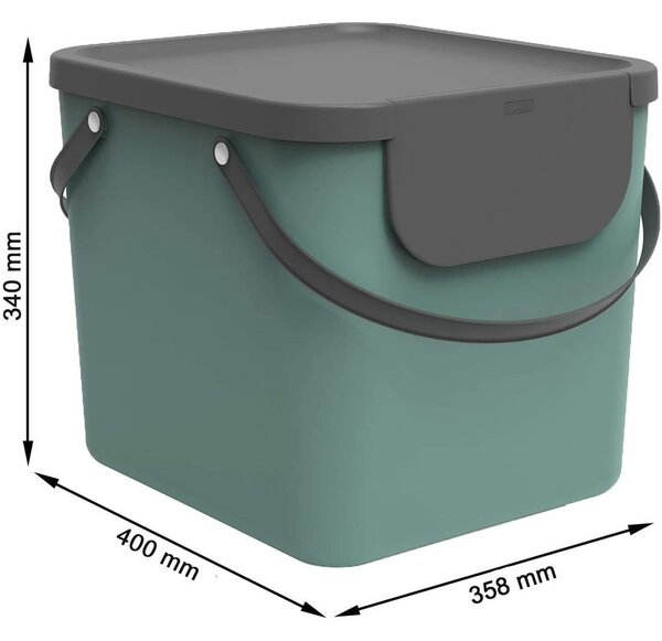 Bidone per rifiuti in plastica riciclata 40 l Albula - Rotho
