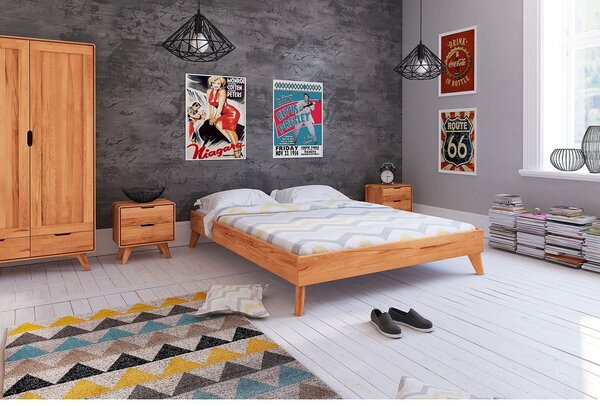 Letto matrimoniale in legno di faggio 160x200 cm Greg - The Beds
