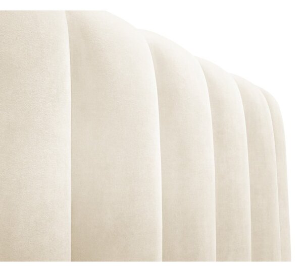 Letto matrimoniale imbottito beige con contenitore con griglia 160x200 cm Kelp - Micadoni Home