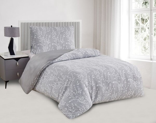 Biancheria da letto singola jacquard grigia 140x200 cm Boston - My House