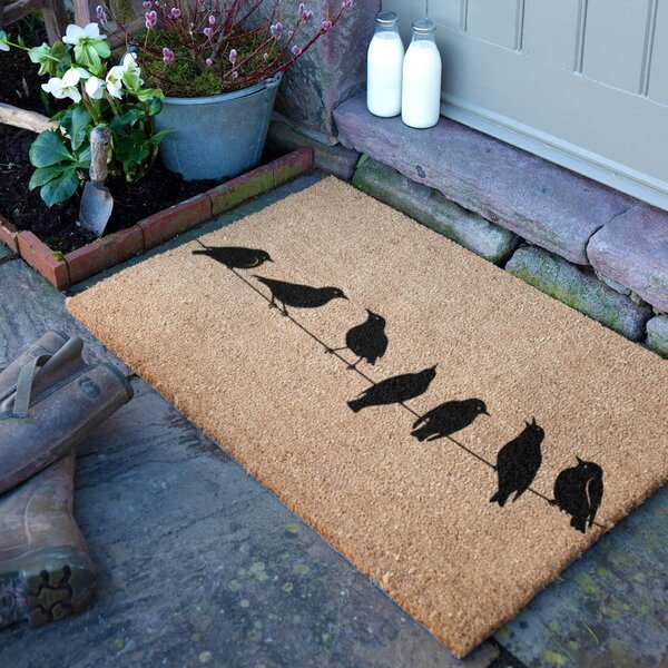 Zerbino in fibre di cocco 40x60 cm Birds On a Wire – Artsy Doormats