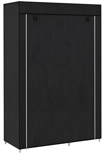 HOMCOM Armadio Guardaroba Portatile in Tessuto con 6 Ripiani Aperti e un Appendino, 103x43x162.5 cm, Nero