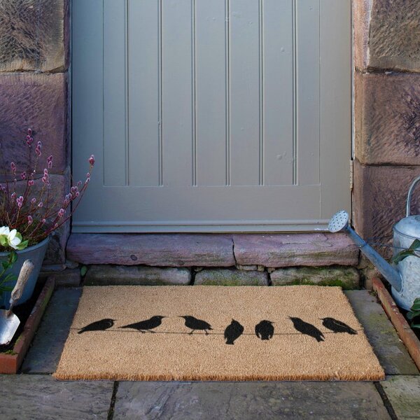 Zerbino in fibre di cocco 40x60 cm Birds On a Wire – Artsy Doormats