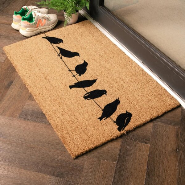 Zerbino in fibre di cocco 40x60 cm Birds On a Wire – Artsy Doormats