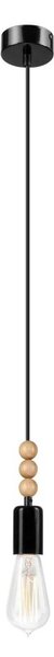 Lampadario a cavo SIMON 1xE27/60W/230V nero/rovere