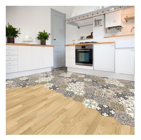 Set di 10 adesivi per pavimenti Esagoni adesivi per pavimenti, 40 x 90 cm Luiza - Ambiance
